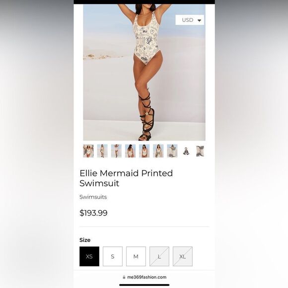 Me 369 Ellie Mermaid Printed Swimsuit Size M / Excellent - Picture 5 of 5